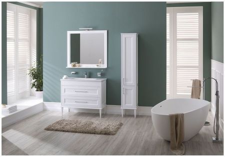 Шкаф-пенал Aquanet Бостон М 00209680 40х170 напольный цвет белый