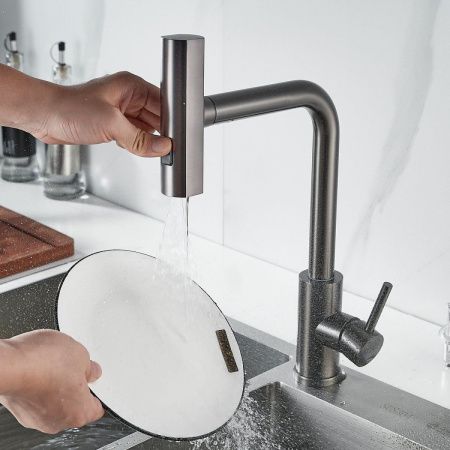 Смеситель для кухни Shevanik S263T на мойку оружейная сталь