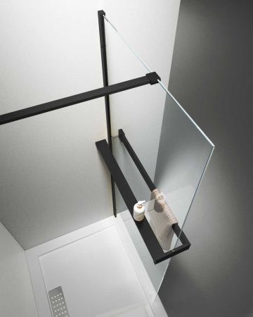 Душевая перегородка Vincea Walk in HR VSW-4HR100CLB 100х200 стекло прозрачное профиль черный