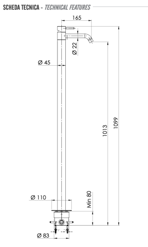 Смеситель для раковины Remer X Style Inox SSX18 встраиваемый в стену нержавеющая сталь - фото 2