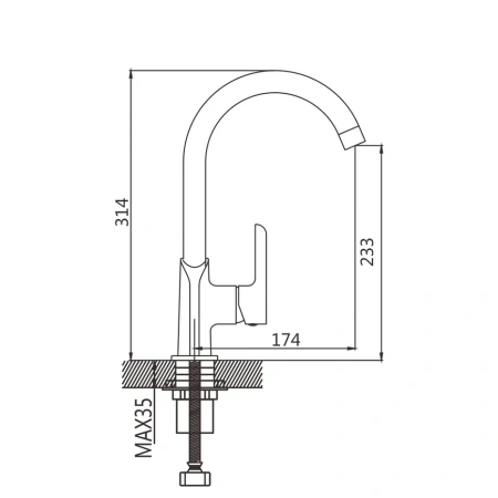 Смеситель для кухни Shevanik S6053F на мойку белый/хром