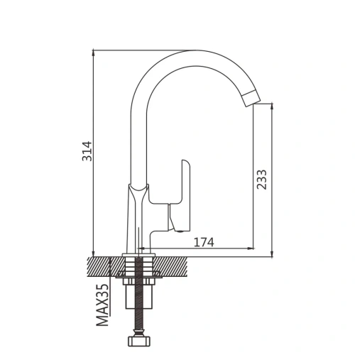 Смеситель для кухни Shevanik S6053F на мойку белый/хром - фото 3