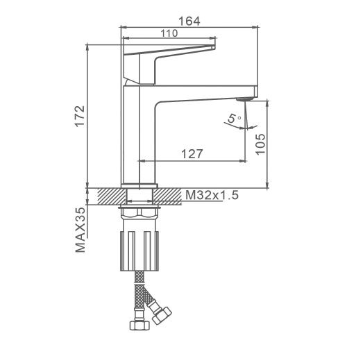 Смеситель Splenka S02 S02.10 на раковину хром - фото 3