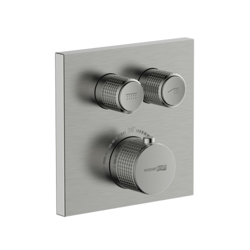 Смеситель для ванны и душа WasserKRAFT Wern 4200 4248 Thermo встраиваемый никель - фото 2