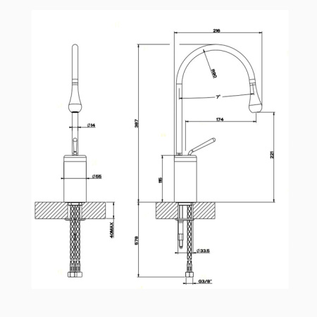 Смеситель Gessi Goccia 33604#031 на раковину хром