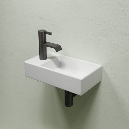 Раковина из сантехнического фарфора Ceramica Nova ELEMENT CN6051RMW 40х20 подвесная цвет белый 1 отверстие под смеситель