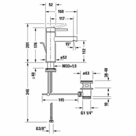 Смеситель Duravit Circle CE1020001C46 на раковину черный