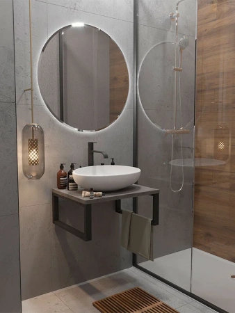 Столешница 1MarKa Grunge Loft Ц0000001585 60х50 накладная цвет серый