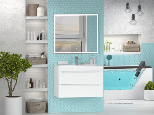 Тумба под раковину Misty Бриз П-Бри-09080-012Я 79х45х53 подвесная - фото 5