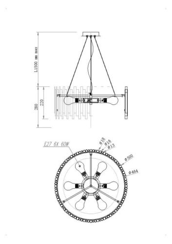Светильник подвесной Maytoni Coliseo Modern MOD136PL-06BS - фото 4