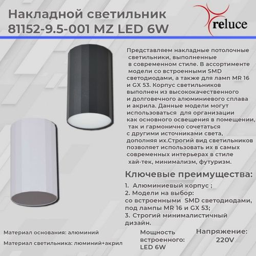 Светильник накладной Reluce 81152-9.5-001MZ LED6W WT - фото 2