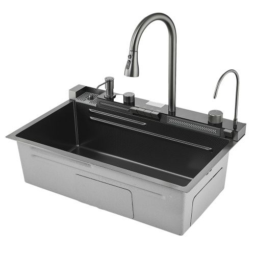 Кухонная мойка Savol S-SC001Q 75х46 цвет графит поверхность матовая - фото 2