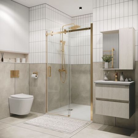 Душевая дверь Grossman Classic 100.K33.04.120.32.00 120х195 стекло прозрачное профиль золото