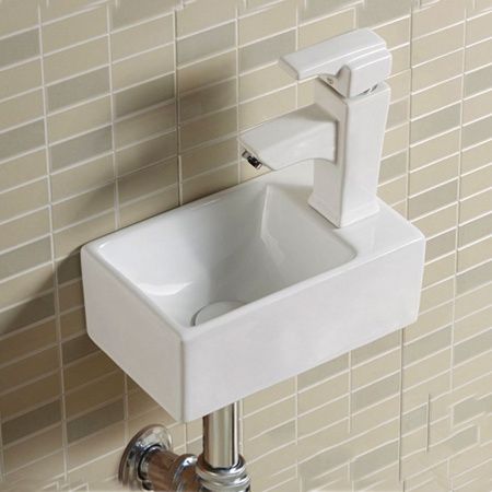 Раковина из сантехнического фарфора Melana A311L-803 30х20 подвесная цвет белый 1 отверстие под смеситель