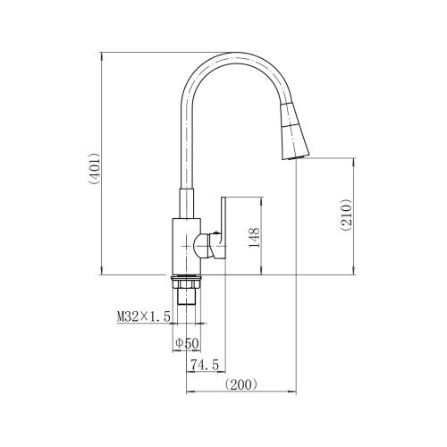Смеситель для кухни Fashun A4253+B17 на мойку хром/серый - фото 3
