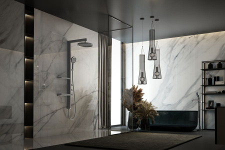 Душевая стойка Vincea Inspire VSFS-3I11GM настенная цвет вороненая сталь