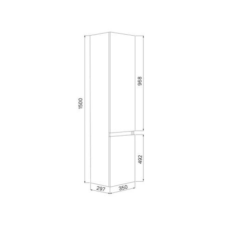 Шкаф-пенал Iddis Zodiac ZOD35W0i97 40х150 подвесной цвет белый