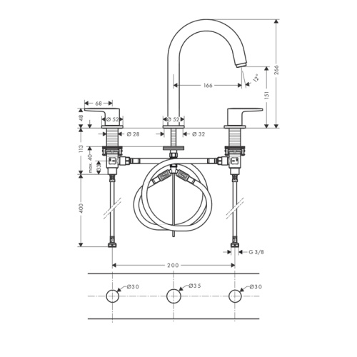 Смеситель Hansgrohe Vernis Blend 71553670 на раковину черный - фото 2