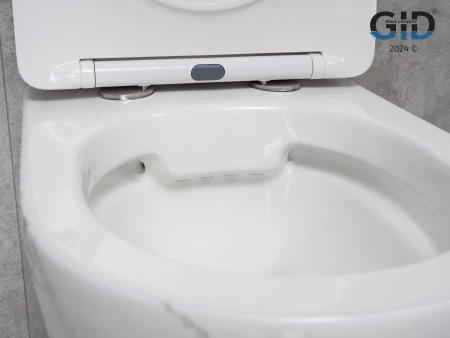 Унитаз подвесной Gid Convexo 62228Y черный с декором с сиденьем микролифт безободковый смыв торнадо