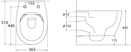 Чаша унитаза подвесная Allen Brau Fantasy 4.11004.IV цвет бежевый без сиденья безободковая каскадный смыв