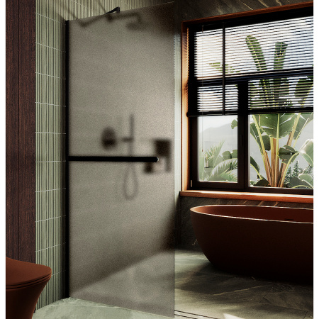 Душевая перегородка Maybah Glass MGD-722-6ш 69х195 стекло тонированное профиль черный