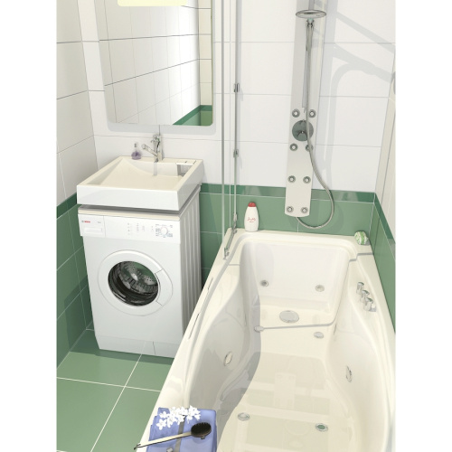 Раковина из искусственного мрамора Altasan LUX UPP50LUXs 50х55 над стиральной машиной цвет белый 1 отверстие под смеситель - фото 3 Раковина из искусственного мрамора Altasan LUX UPP50LUXs 50х55 над стиральной машиной цвет белый 1 отверстие под смеситель - фото 3