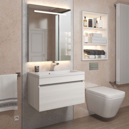 Тумба с раковиной Uperwood Eva 3930313468 60х50 цвет белый