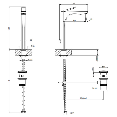 Смеситель Gessi Rilievo 59003#031 на раковину хром