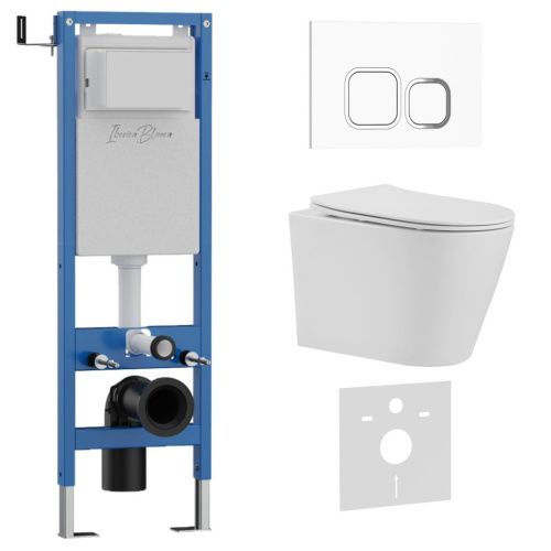 Комплект унитаз с инталляцией и клавишей смыва Iberica Blanca BURGOS ALTO IB.001M.BRA.234.831 - фото 2