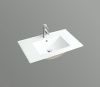 Раковина из сантехнического фаянса CeramaLux 9080E 80х50 встраиваемая цвет белый 1 отверстие под смеситель