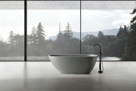 Ванна из искусственного камня Abber Dortmund AM9911MLG 170х75 отдельностоящая овальная с каркасом