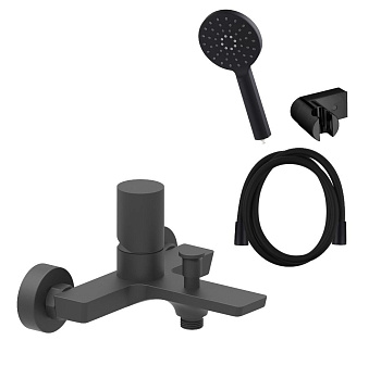 Смеситель для ванны AQG Tube 01TUB417NG настенный черный матовый