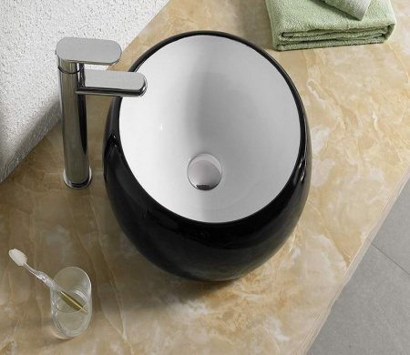 Раковина из санфаянса CeramaLux 5004BW 40х40 накладная цвет белый