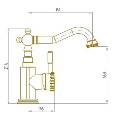 Смеситель Bronze de Luxe WINDSOR 21788 на раковину бронза