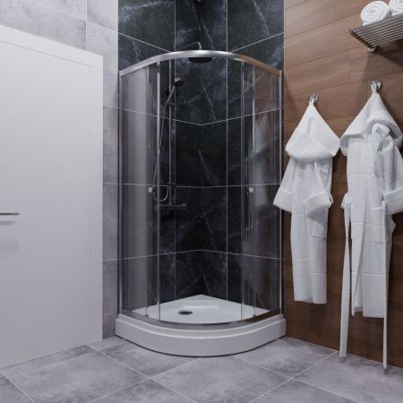 Душевой уголок Тритон Альфа Щ0000049614 80х80 стекло прозрачное профиль хром с поддоном