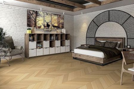 Кварцвиниловая плитка Damy Floor CHEVRON LVT DF03-Ch-LVT Тюильри толщина 0.25 см 43 класс 600х127