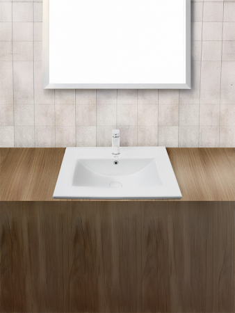 Раковина из сантехнического фаянса WeltWasser WW SK 10000005583 40 см встраиваемая цвет белый 1 отверстие под смеситель