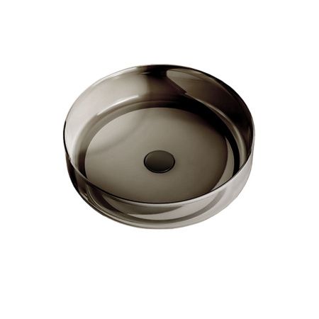 Раковина из полиэфирной смолы Vincea VBS-6T16B 50х50 накладная цвет черный без отверстий под смеситель