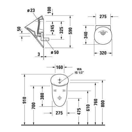 Писсуар подвесной Duravit White Tulip 2817302000 белый