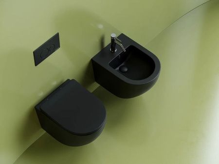 Унитаз подвесной Ceramica Nova UNO CN11001MB черный с сиденьем микролифт безободковый душевой смыв