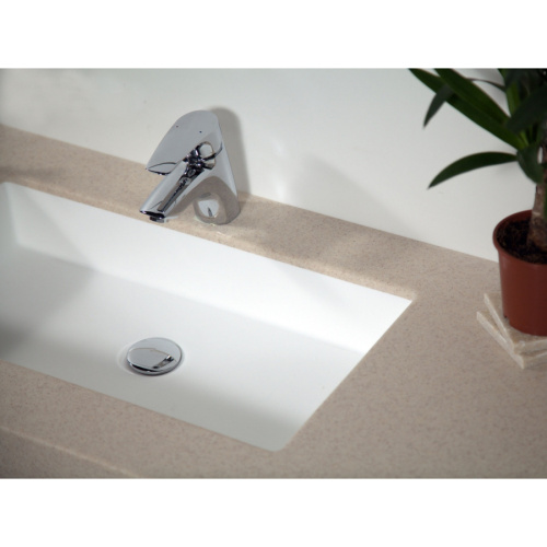 Раковина из искусственного камня MonteBianco Castello Due 12124 63х34 встраиваемая цвет белый матовый без отверстий под смеситель - фото 4