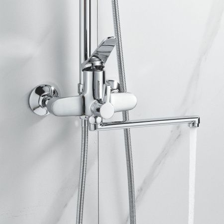 Душевая стойка Shevanik S6236 настенная цвет хром