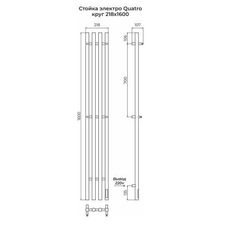Полотенцесушитель электрический Terminus 4670078554666 20х160 хром