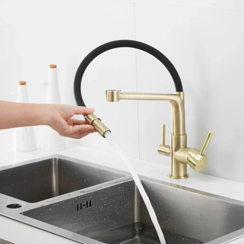 Смеситель для кухни Rose R658Q на мойку бронза - фото 5