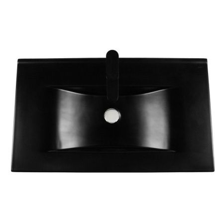 Раковина из сантехнического фарфора Bond Cube S05-808 80х50 встраиваемая цвет черный 1 отверстие под смеситель