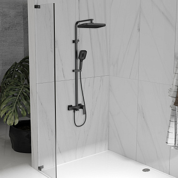 Душевая стойка Vincea Cube VSFS-4C12MB настенная цвет черный