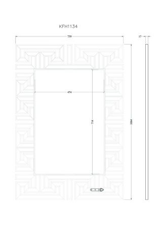 Зеркало Garda Decor KFH1134 70х110 подвесное