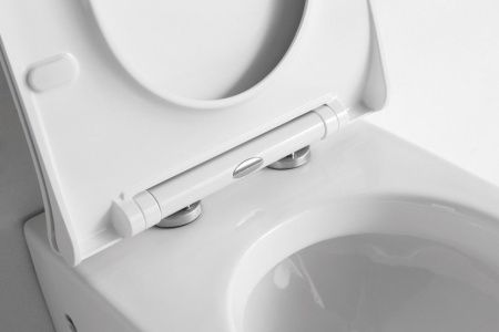 Унитаз приставной CeramaLux 3176 белый с сиденьем микролифт безободковый каскадный смыв