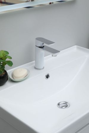 Раковина керамическая Aquanet Ирис 00301804 70х50 полувстраиваемая цвет белый 1 отверстие под смеситель