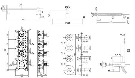 Душевая система Paffoni Modular Box KITMB019HGSP046 встраиваемая в стену